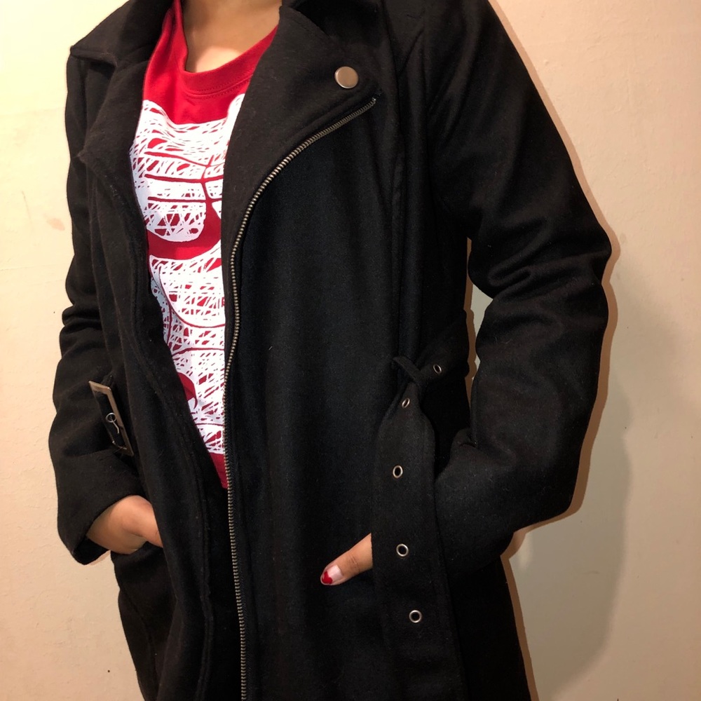 💕 NWOT Charlotte Russe Moto Trench Coat 💞 - Picture 4 of 8